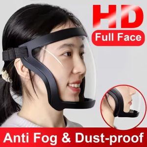 หน้ากากป้องกันแว่นนิรภัย Seluruh Wajah สำหรับผู้ชายและผู้หญิงหน้ากากป้องกันแว่นตา Seluruh Wajah หน้ากากกันฝุ่นกระเด็น