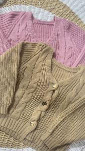 Cable Cardigan Rajut Wanita Tebal Oversize Lengan Panjang Terbaru 2024 Kekinian Korean Style