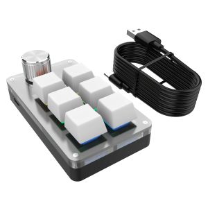 6 Keys 1 Knob Mini Macro Keyboard RGB Wired Programming Mechanical Keyboard Gaming Keypad Custom Switch Portable For Photoshop