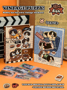 Denim Puppy Card Binder Aidou Album Mini Truck Loose-Leaf Four-Grid Card Holder Inner Page Album Storage Star Chasing Polaroid