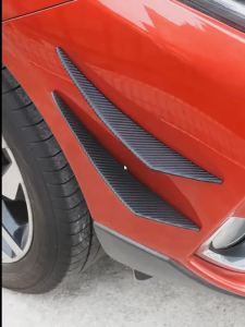 6Pcs Universal Carbon Fiber Car Fan-Style Trim Strips – Scratch-Resistant Rubber Bumper Decoration Auto Tuning Accessories