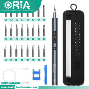 ORIA Electric Screwdriver Set 28 in 1 USB Rechargeable Repair Tools set 28mm Magnetic Screwdriver kit with 3 LED lights Upgraded]simulation [stock ready]