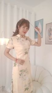 Đầm sườn xám cách tân thượng hải dáng dài sườn xám trung hoa cải tiến phong cách trẻ ôm dáng siêu xinh