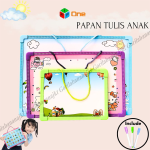 Mainan Papan Tulis Belajar Anak Whiteboard Bisa dihapus spidol karakter