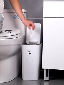 Goldstar Trash Can Press on edge seam trash can Multi Size Nordic Trash Can with Cover Trash Bin Garbage Bin for Kitchen Toilet trash can