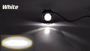 Motorcycle LED spotlights yellow and white bicolor lens high-flash external headlights 12-80v