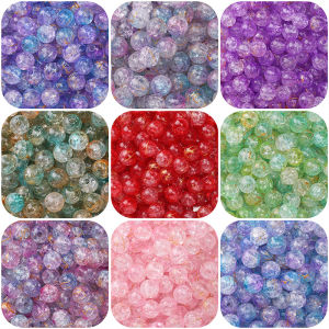 Acrylic hai màu nứt hạt nhiều màu làm đồ trang sức thời trang DIY Phụ kiện Tự Làm Vòng Cổ Vòng tay phụ kiện tự làm