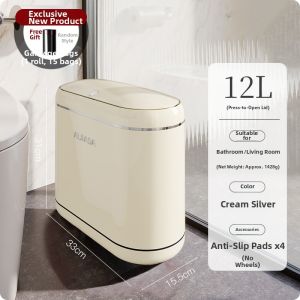 AIJIADA | Home Toilet Narrow Space Covered Trash Can