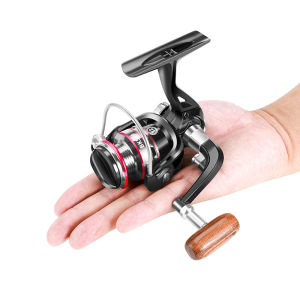 รอกตกปลาแบบหมุนขนาดเล็กน้ำหนักเบา Huidiao รุ่น 500/800 อัตราทดเกียร์ 5.2:1 รอกตกปลาสำหรับตกปลาบนน้ำแข็ง ด้ามจับแบบกลับด้านได้ แกนโลหะ สำหรับฤดูหนาว