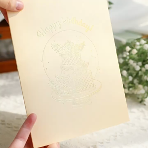 Happy Birthday 3D Card Gilded Three-layer Birthday Cake 3D Pop Up Greeting Cards Handmade Birthday Cards Womens Pop Up Birthday Cards for Women Men Wife Husband Mom Dad Friends