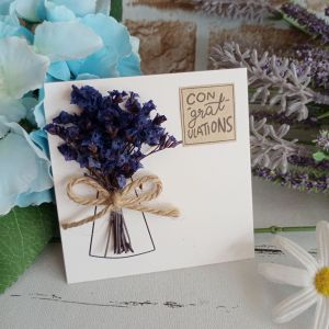 การ์ดดอกไม้แห้ง 🎁ของขวัญปีใหม่ ปัจฉิมขนาด9×9cmสุดน่ารักแพคในถุงแก้วใสก