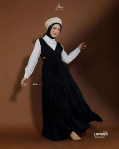 dress gamis baju rok outer inner fashion muslim gaun wanita dewasa lavanya arrafi ootd bisa di lepas terbaru terlaris best seller daily kondangan idul fitri lebaran viral 2023 adem halus lengan panjang polos