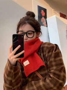 Korean Style Small Knitted Scarf Womens Autumn Winter Thickened Woolen Scarf Versatile Student Fashion Accessory Multifunctional