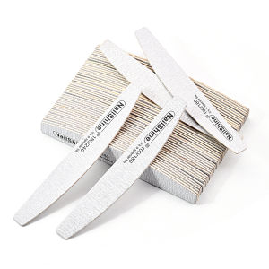 10Pcs Set Nail File Half Moon Wooden Double Side 100/180/240 Grit Professional Manicure Pedicure Tools for Nail Shaping Buffing