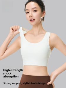 Miiow | High-Impact Sports Bra Womens Running Shock Absorption Chest Binding Top Yoga Fitness Gym Vest Nylon Fabric U-Neck Backless