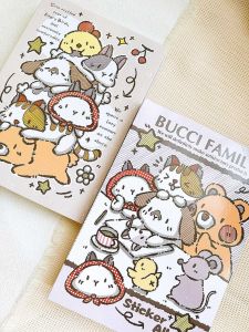 Bucci Family Bear Design Double Grid High Transparent Loose Leaf Storage Album for Paper Tape And Other Stationery Supplies