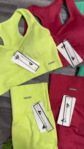 Bộ đồ tập gym yoga aerobic thể thao nữ bao gồm áo bra kèm mút và quần dài lưng cao chất liệu thun dệt kim BINSPORTS BD232