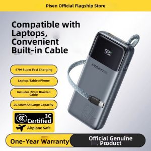 PISEN | High Power Fast Charging 65W 60000mAh Portable Charger with LED Light and Carry Rope
