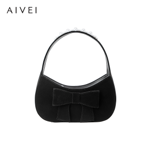 Aivei Sweet Lady Style Butterfly Knot Handbag Underarm Bag for Women Summer 2025 Soft Synthetic Leather Shoulder Bag