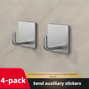 Wall Mounted Hooks Stainless Steel Waterproof Clothes Rack Hanging Key Towel Holder Kitchen Bathroom Storage Hook Holder