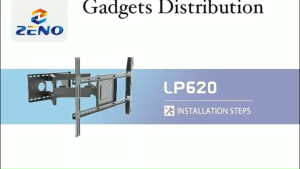ZENO LP620 Large Heavy Duty 55 to 100 Inch Full Motion Swivel Extension TV Wall Bracket Mount Extra Long Arm 3255.1