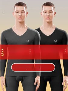 MiiOW | เสื้อชั้นในผู้ชาย ชุดชั้นในฤดูหนาวแบบหนา อบอุ่น ไม่มีรอยตะเข็บ เสื้อชั้นในแบบสวมลำลอง ผ้าฝ้ายผสมโพลีเอสเตอร์