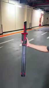 Neon Sword Toy With Blade Sound And Mist Effects Multicolor Flowing Light Effects Recharge