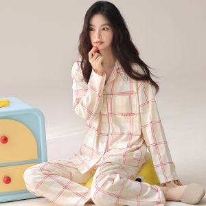 Bộ đồ ngủ MiiOW cho nữ làm  vải cotton nguyên chất tay dài quần dài