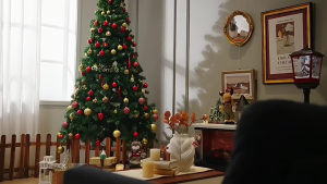 Foldable Christmas tree 150CM-210CM Christmas tree home decoration party decoration (green white)