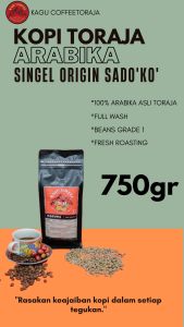 KAGU coffeetoraja kopi Arabika Toraja spesial roast 750gram/kopi Arabika sadoko kopi bubuk-biji sangrai premium Quality