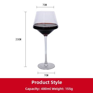 Diamond Cut Crystal Glass Red Wine Cup