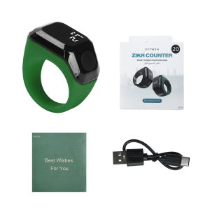 Wearable Bluetooth Smart Tally Counter Ring APP Sync Digital Display Rechargeable Zikr Prayer Time Reminder Clicker