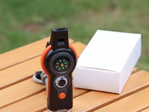 7 In 1 Sound Signal with LED Light Compass Thermometer flashlight Survival Emergency Tool