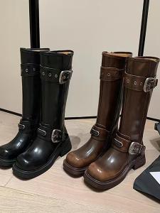 Fleece Lined Western Style Martin Boots Womens Autumn Winter Fashion Booties High Tubc Rubber Outsole round Toe Zipper Closure