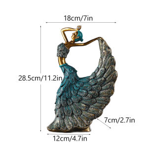 European Creative Resin Peacock Dancer Figurine