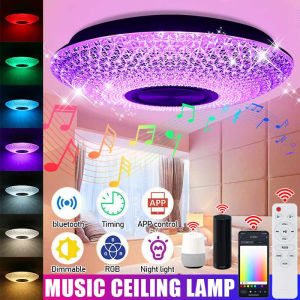 Angelila Smart WiFi Modern Smart LED Light Ceiling Lamp RGB + Dimmable APP Bluetooth Music Speaker 36W Home Light With Remote Control