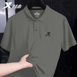 XTEP | Áo Thun Thể Thao Co Dãn Có Cổ Thoáng Khí