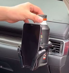 รถที่วางแก้ว 2ใน1 รถช่องแอร์ กระเป๋าเงินสมาร์ท แบบ Fit สมาร์ทโฟน และแก้วน้ำปรับได้ สำหรับรถยนต์