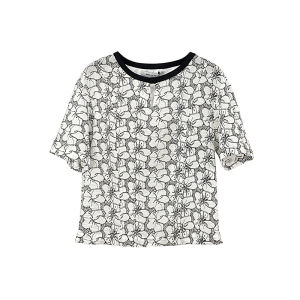 100% Cotton round Neck Short Sleeve Commute T-Shirt Womens Casual Versatile Summer Fashion Top Korean Style Thin Fabric