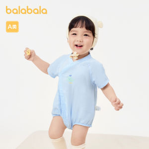 Balabala Newborn Baby Bodysuit 2024 Summer Thin Triangular Outfit Two-Piece Set Fresh