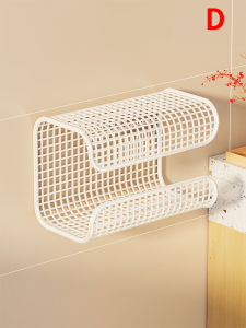 Bathroom Wall-Mounted Tissue Box Storage Rack Toilet Paper Holder No Drilling Required Paper Towel Storage Shelf Organizer