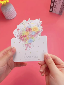 【10pcs】Flower Greeting Cards Set | Birthday Gift Card | Thank You Handwritten Note Cards for Kids Teacher Mom Friend Gift