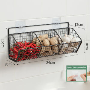 Homenhome Wall mounted onion and ginger seasoning storage rack in household kitchen