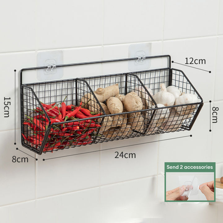 Homenhome Wall mounted onion and ginger seasoning storage rack in