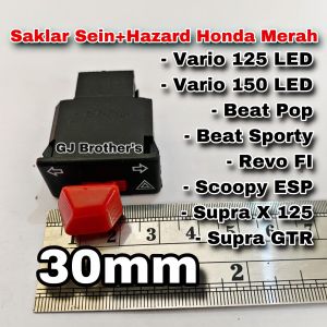 Tombol Saklar Sign Sen Sein Hazard Honda Merah 30mm 3cm Vietnam Grade A PNP Beat Vario Scoopy Supra Revo