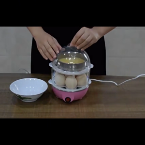 HUG Mini Multi functional Double layer Egg Steamer Automatic Power Off Small Double layer Mini Egg Steamer HP-615-WHT