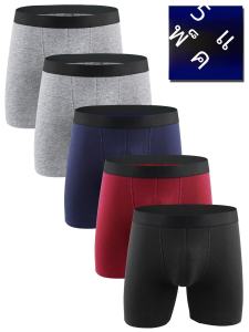 Men Underwear Mens Pure Cotton Boxer Shorts plus Size Boys Four-Corner Quality Lengthened Sports Underpants
