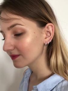 1 Pair Minimal Exquisite Hoop Crystal Zirconia Small Huggie Thin Cartilage Earring For Women Helix Tragus Piercing Jewelry