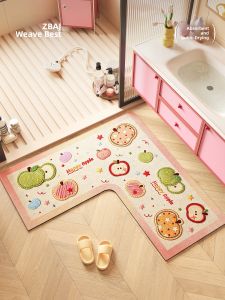 ZHIBAIJIA | Cartoon L-Shaped Non-Slip Water-Absorbing Bath Mat