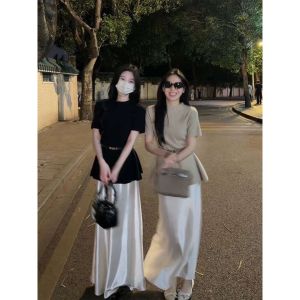 V.C.I | Summer Apricot A-Line Skirt Silk